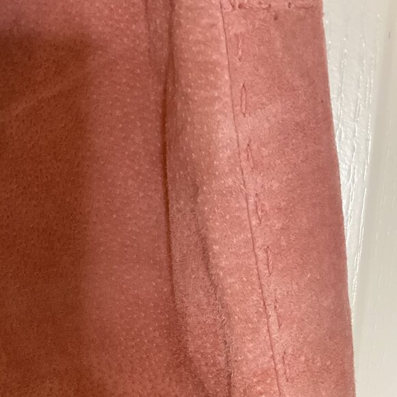 Fairweather Women's Leather Suede Romantic Pink Pencil Skirt Size 4 - Picture 5 of 10